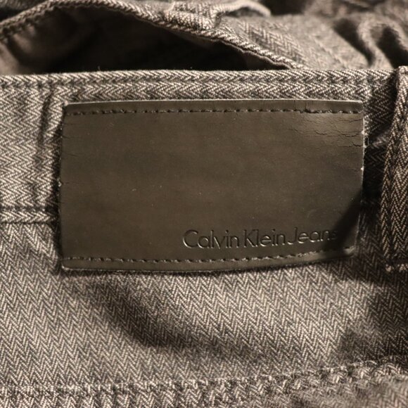 Calvin Klein Jeans light grey small fishbone design, long straight leg pants W34 - Picture 4 of 10